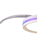 Rafaga RGB CCT Dimmable LED Ceiling Retractable Fan Light With Remote Control - White