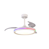 Rafaga RGB CCT Dimmable LED Ceiling Retractable Fan Light With Remote Control - White