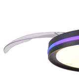 Rafaga RGB CCT Dimmable LED Ceiling Retractable Fan Light With Remote Control - Black