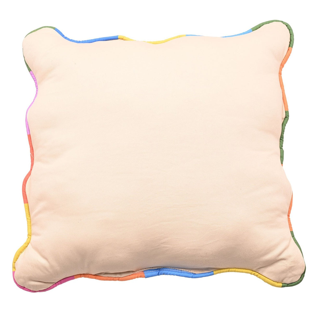Please Leave By 9PM Square Cushion with Piped Edge - Cream