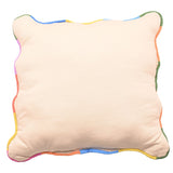 Please Leave By 9PM Square Cushion with Piped Edge - Cream
