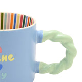 It's A Caffeine Kind Of Day Porcelain Mug with Coaster Set - Blue