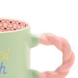 Brewed with Love Porcelain Mug and Round Coaster Set - Green