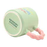Brewed with Love Porcelain Mug and Round Coaster Set - Green