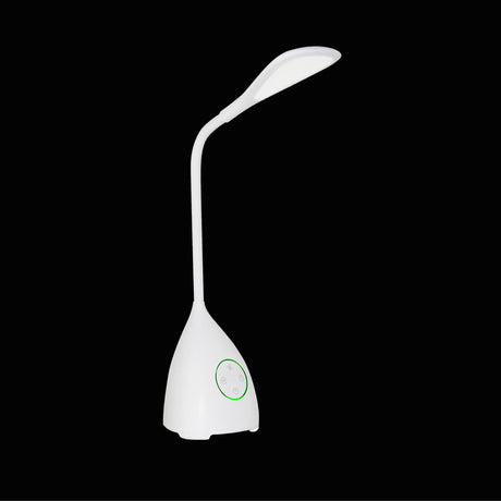 Reading Touch Dimmable LED Battery Operated & Adjustable Table Lamp With Fan - White