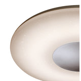Reef Large CCT Dimmable LED Flush Ceiling Light With Remote Control - Chrome/White