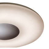 Reef Large CCT Dimmable LED Flush Ceiling Light With Remote Control - Chrome/White