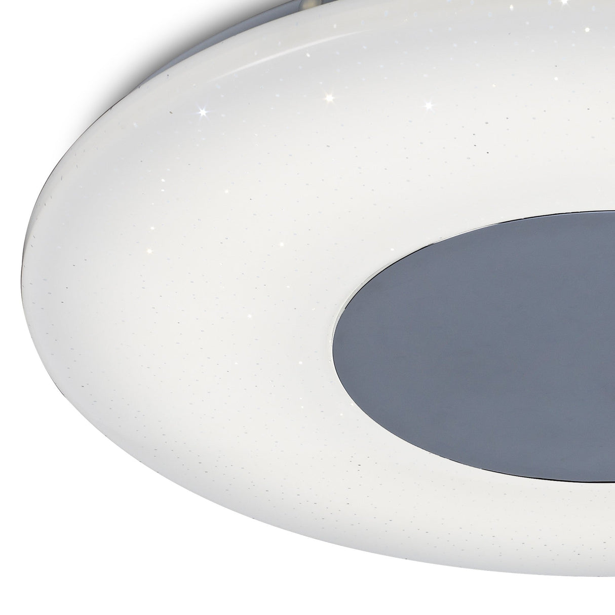 Reef Small CCT Dimmable LED Flush Ceiling Light With Remote Control - Chrome/White