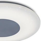 Reef Small CCT Dimmable LED Flush Ceiling Light With Remote Control - Chrome/White