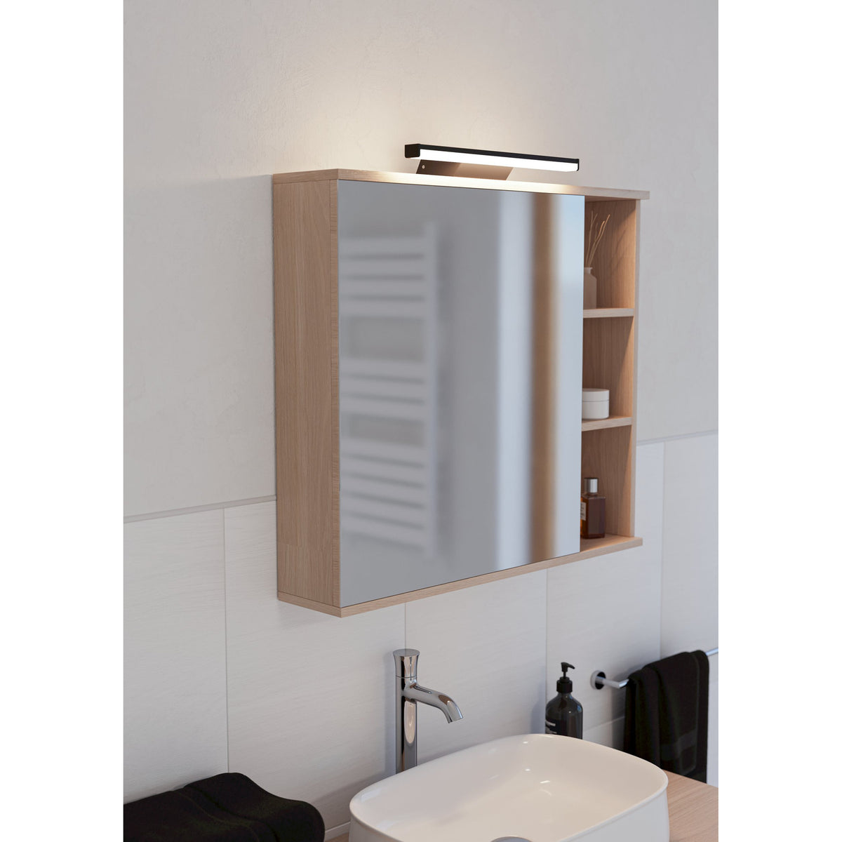 Regello Smart Colour Changing LED Bathroom Mirror Light - Black