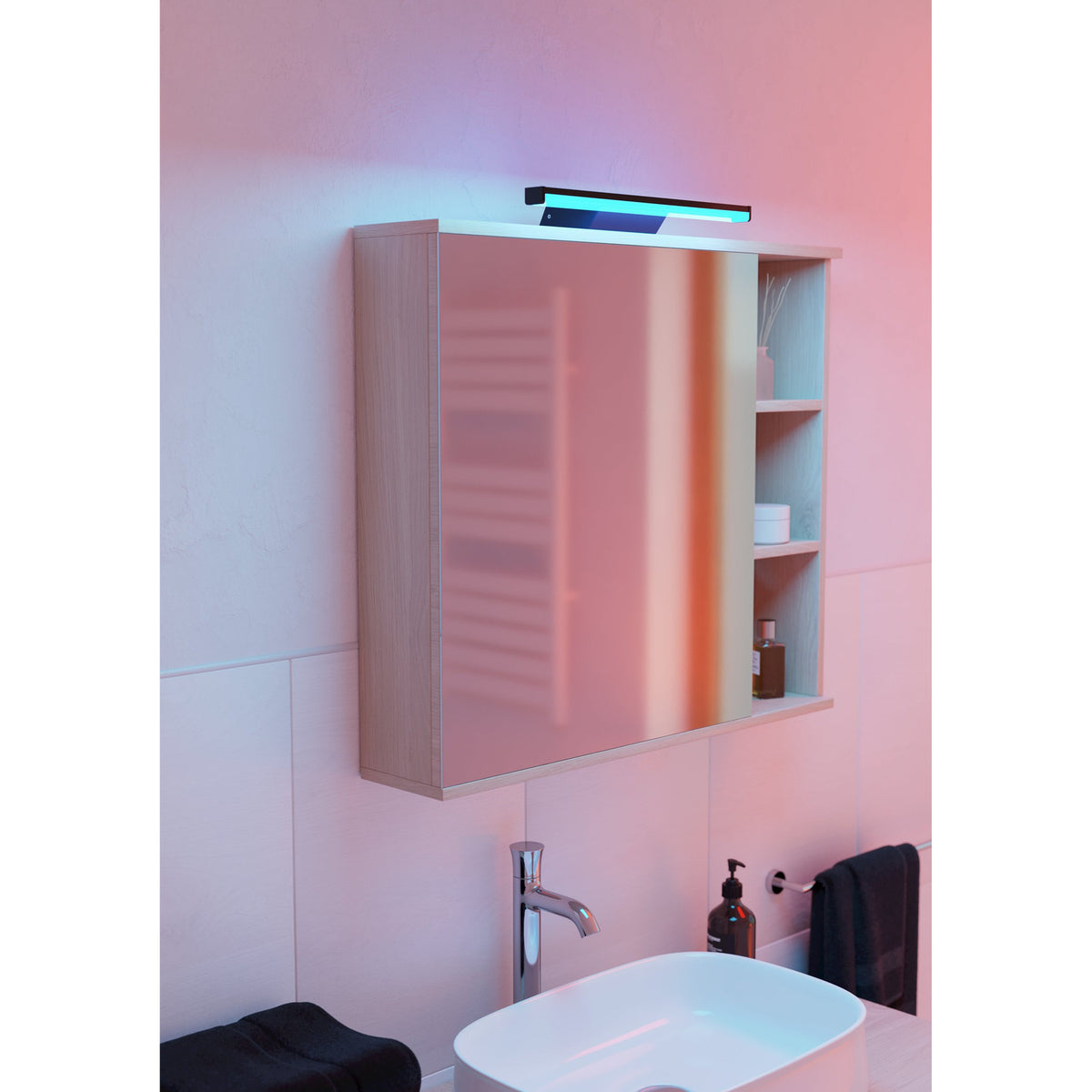 Regello Smart Colour Changing LED Bathroom Mirror Light - Black