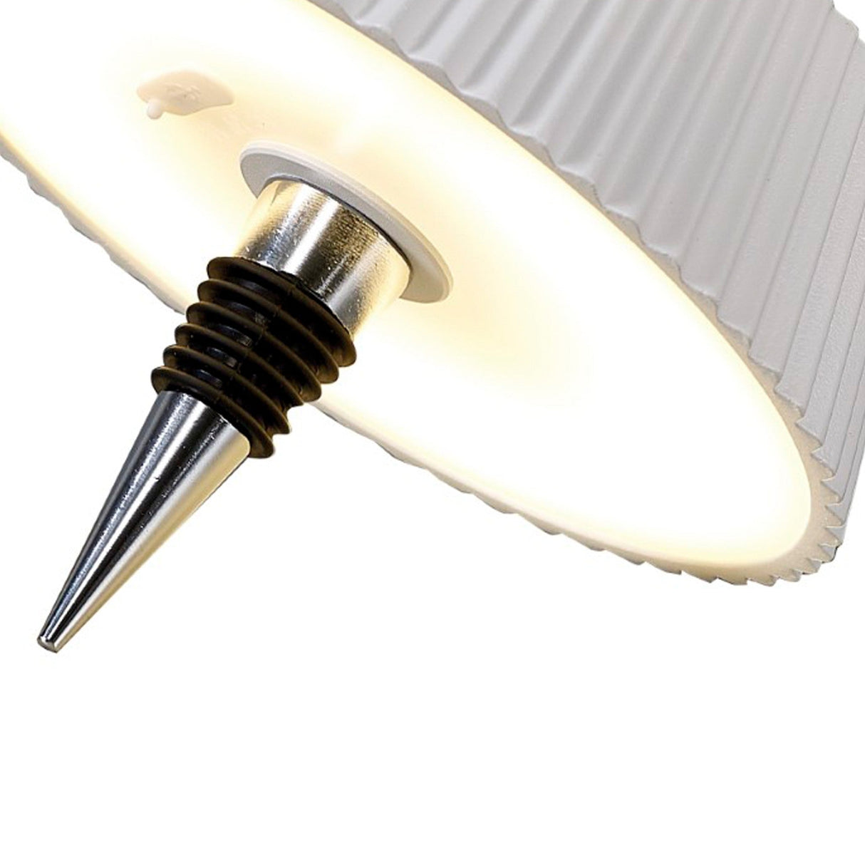 Relax Touch Dimmable LED Battery Operated Bottle Outdoor Table Lamp - White