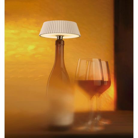 Relax Touch Dimmable LED Battery Operated Bottle Outdoor Table Lamp - White