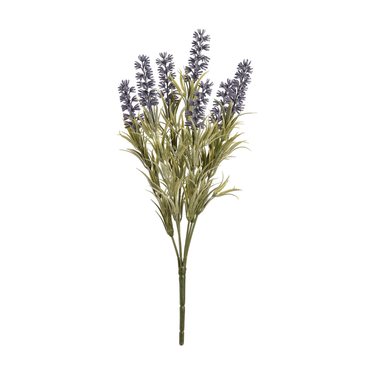 Hill Interiors Small Lavender Spray, a faux stem with purple flowering spikes and slim grey-green foliage, shown on a plain white background.
