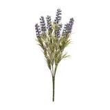 Hill Interiors Small Lavender Spray, a faux stem with purple flowering spikes and slim grey-green foliage, shown on a plain white background.