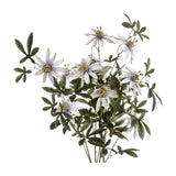 Hill Interiors Passion Flower Spray with white blooms, yellow centres and green foliage on tall plastic stems, shown against a plain white background.