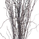 Close-up of Hill Interiors Branch Spray faux foliage stem showing slender twisting brown twigs and finer offshoots against a plain white background.