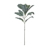Hill Interiors Lambs Ear Spray faux foliage stem with soft downy silvery-green leaves on a slender stalk, shown against a plain white background.