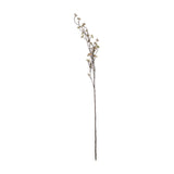 Hill Interiors Branch in Bloom Filler, a tall 109cm faux flower stem with slender brown branches and clusters of tiny green blooms, on a white background.