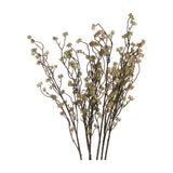 Hill Interiors Branch in Bloom Filler, a tall artificial stem with slender brown branches and clusters of tiny green blooms, shown on a white background.