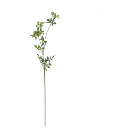 Hill Interiors Faux Cow Parsley Ammi stem in green plastic with lacy florets and feathery foliage, shown against a plain white background.