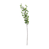 Hill Interiors Green Branch Spray faux foliage stem with slender green leaves along a tall slim plastic branch, shown against a plain white background.