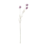 Hill Interiors Purple Meadow Flower faux stem with clustered purple blooms and fine green foliage on a slender stem, shown against a plain white background.