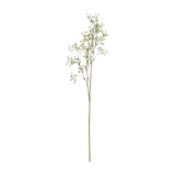 Hill Interiors White Gypsophila Spray, a 72cm faux baby's breath stem with tiny white blooms and buds on fine green branches, on a plain white background.