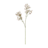 Hill Interiors Purple Wildflower Small Spray, a faux flower stem with two clusters of tiny purple blooms on slender green branches, on a white background.