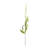 Hill Interiors White Veronica Stem faux flower with tall tapering spire of small white blooms and slim green leaves, shown on a plain white background.