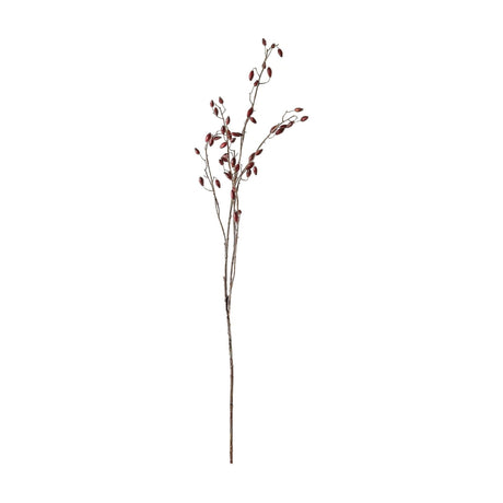 Hill Interiors Burgundy Rosehip Stem, a tall faux foliage branch with clusters of deep red berries on slender twigs, shown against a white background.