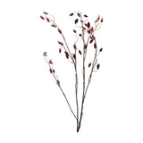 Hill Interiors Burgundy Rosehip Stem, a tall faux foliage branch with clusters of deep red berries on slender stems, shown against a plain white background.