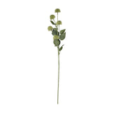 Hill Interiors Thistle Globe Stem with five spiky green globe heads and slim leaves along a bendable wired stalk, shown on a plain white background.