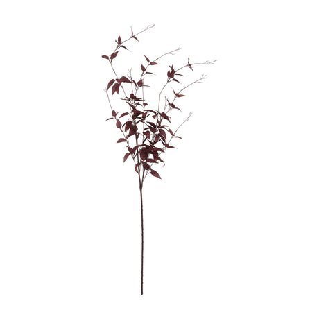 Hill Interiors Ornamental Burgundy Leaf faux foliage stem with red-toned plastic leaves on slender branching stems, shown against a plain white background.