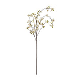 Hill Interiors White Japanese Blossom faux stem with clusters of delicate white flowers and buds along slender brown branches on a white background.