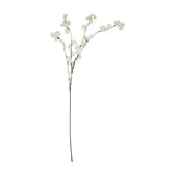Hill Interiors Large White Cherry Blossom Stem with clustered pale petals and buds along slender branches on a plain white background.
