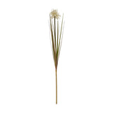 Hill Interiors Cream Aster Spider Chrysanthemum Stem with fine curling cream petals atop a tall 80cm faux grass stem, shown on a plain white background.