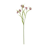 Hill Interiors Purple Fritillaria Stem with bell-shaped chequered purple blooms nodding from slender green stems and leaves, shown on a plain white background.