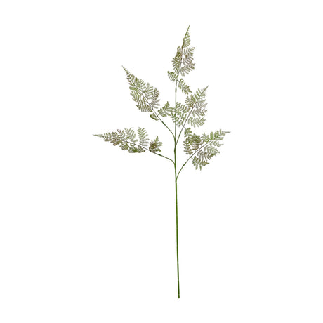 Hill Interiors Large Bracken Fern Spray faux foliage stem with green plastic fronds and fine tapering leaflets on arching stems, shown on a white background.