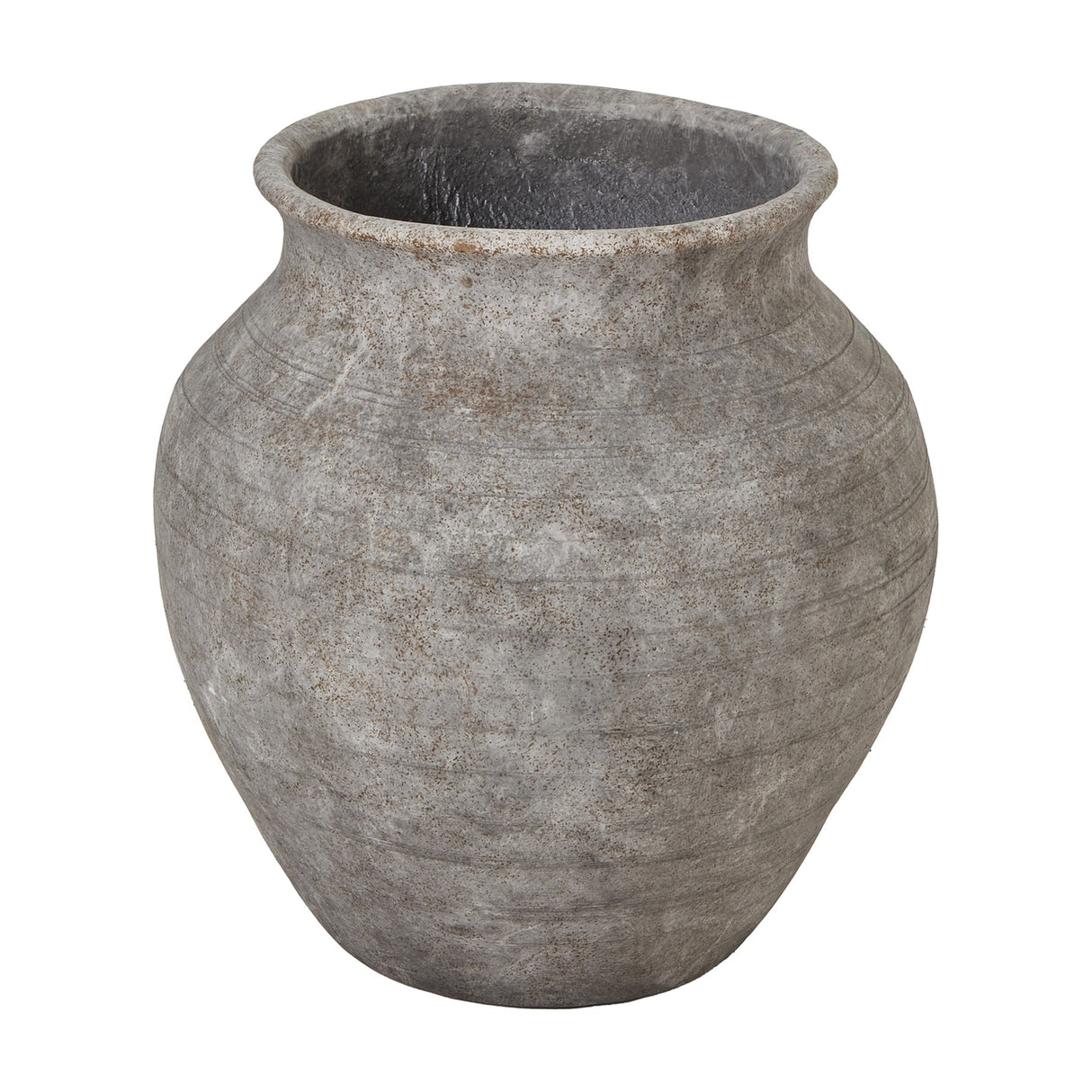 Hill Interiors Hellenic Extra Large Old Wall Grey Planter Pot with an aged stone-effect finish and ribbed detailing, shown on a plain white background.