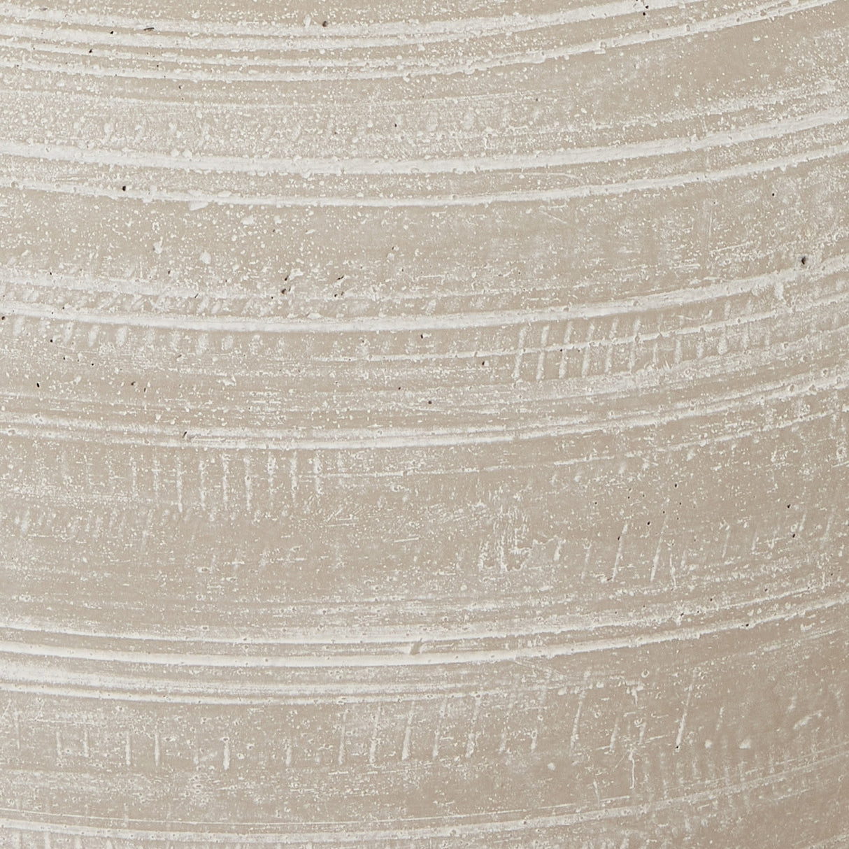 Close-up of the Hill Interiors Hellenic large planter pot showing its shaded sand finish with horizontal ribbed banding and lightly textured beige surface.