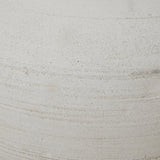Close-up of the Hill Interiors Hellenic Medium Lyme White Planter Pot showing the textured white plastic surface with subtle ridges and speckled finish.