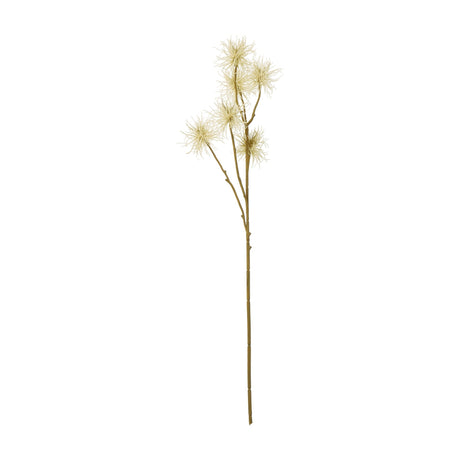 Hill Interiors Cream Xanthium Spray, an 81cm faux flower stem with wispy cream blooms on a slender branching form, shown on a plain white background.