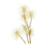 Hill Interiors Cream Xanthium Spray faux flower stem with wispy cream blooms on slender branching stems, shown against a plain white background.
