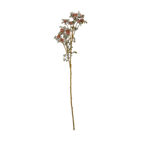 Hill Interiors Pink Berry Spray, a 61cm faux foliage stem with clusters of matte pink berries and small green leaves on a plain white background.