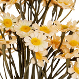 Close-up of the Hill Interiors Cream Daisy Bunch, showing faux daisies with cream petals and soft yellow centres on slim green stems.