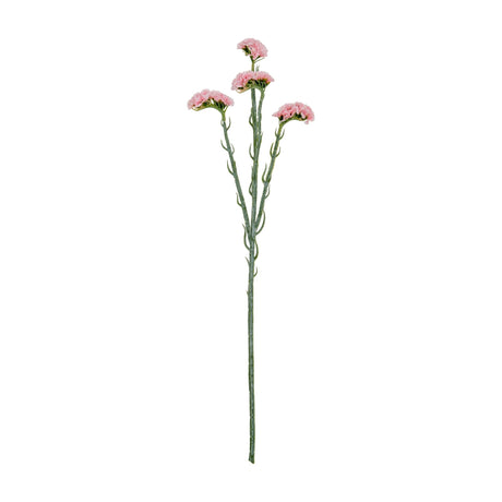 Hill Interiors Pink Statis Spray faux flower stem with clustered blush blooms on slender branching green stems, shown against a plain white background.