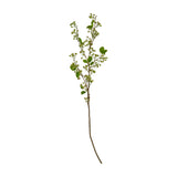 Hill Interiors Green Mossberry Large Branch, a tall faux foliage stem with clustered green leaves and berry-like details, shown on a plain white background.