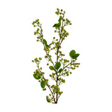 Hill Interiors Green Mossberry Large Branch faux foliage stem with clustered green berries and small leaves on slim twigs, shown on a white background.