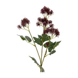 Hill Interiors Purple French Meadow Spray, a faux flower stem with clustered purple blooms, buds and green foliage, shown on a plain white background.